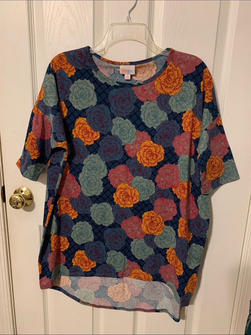LuLaRoe LLR Irma floral geometric print